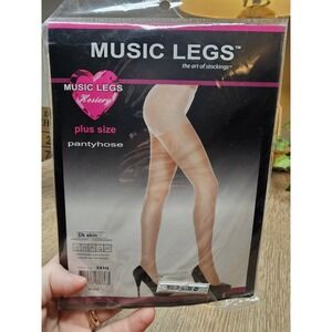 Music Legs Hosiery Designed Vertical Stripes Tights Plus Size